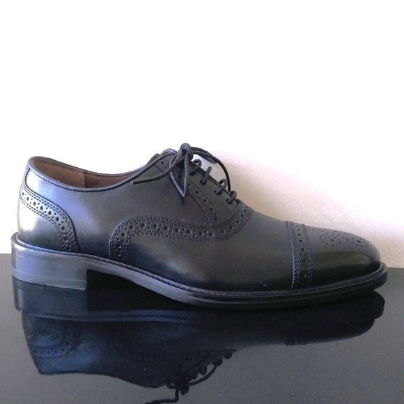 Johnston & Murphy Men\'s Daley Cap Toe in Cool Looking Black Full Grain Leather main image 8